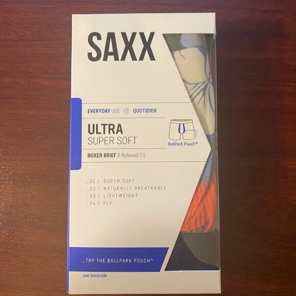 SAXX ULTRA Boxer Briefs with Fly “Island Patchwork" - Picture 3 of 4